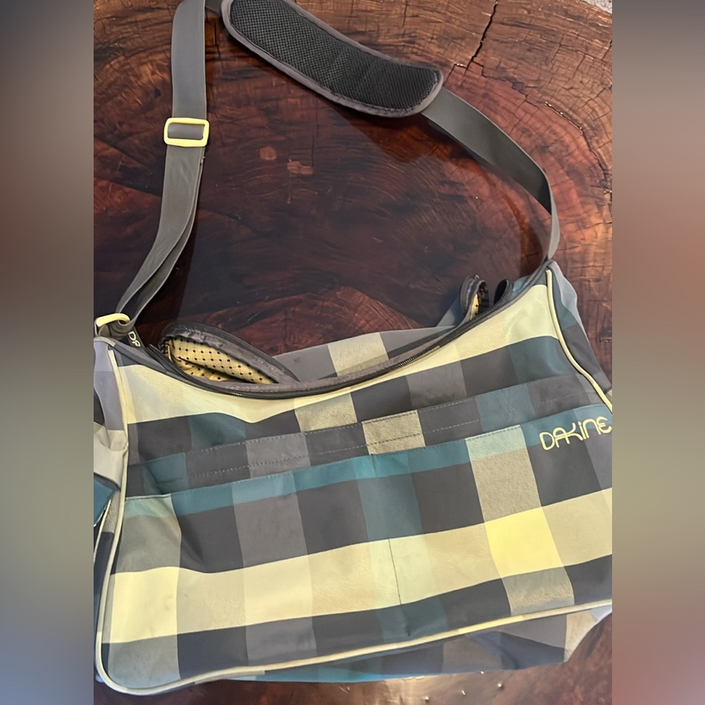 Dakine Checked Gym Bag in Green, Blue and Gray